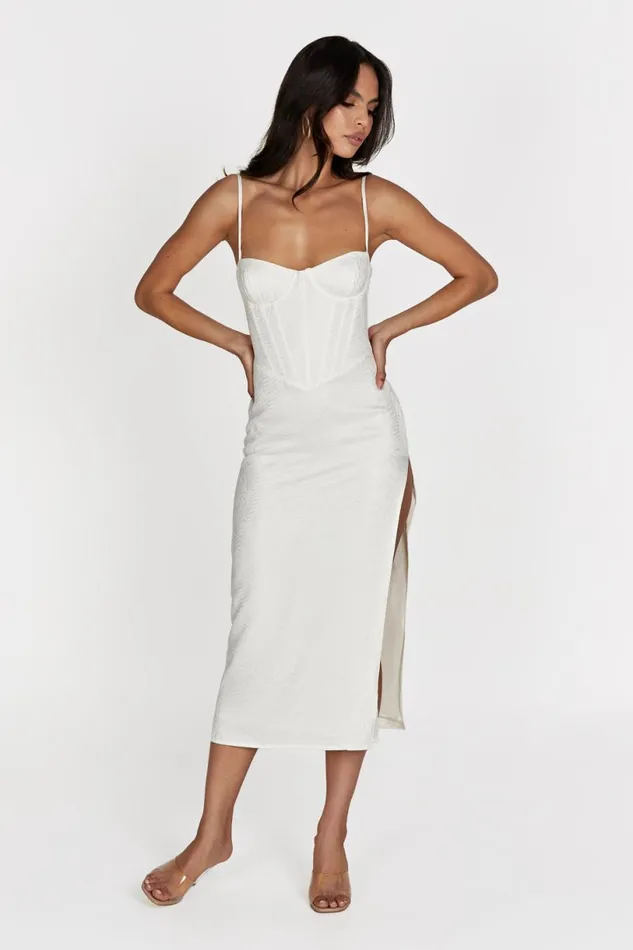 Meshki Midi Dresses Women Maggie Corset Midi Dress 8211 Bone Bone