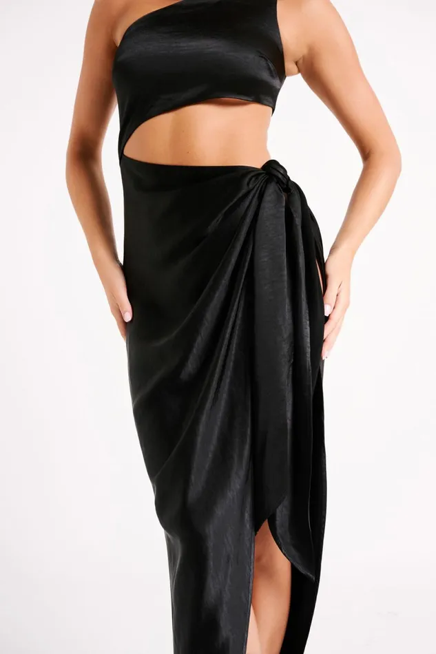 Meshki Midi Dresses Women Navarah One Shoulder Midi Dress 8211 Black Black