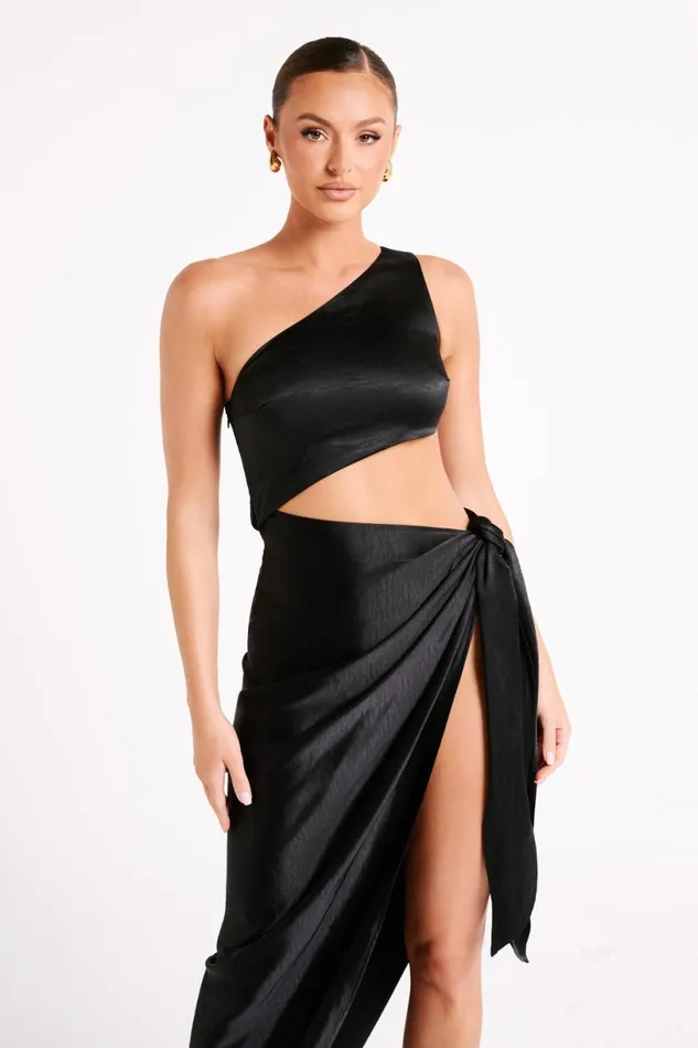 Meshki Midi Dresses Women Navarah One Shoulder Midi Dress 8211 Black Black
