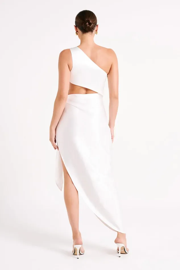 Meshki Midi Dresses Women Navarah One Shoulder Midi Dress 8211 White White