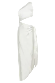 Meshki Midi Dresses Women Navarah One Shoulder Midi Dress 8211 White White