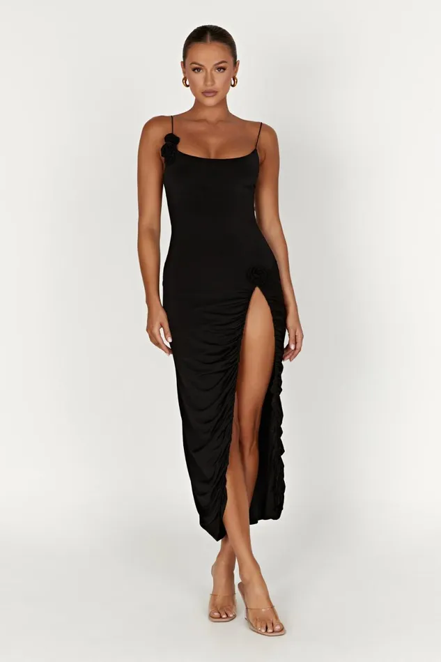 Meshki Midi Dresses Women Nevaeh Rose Midi Dress 8211 Black Black