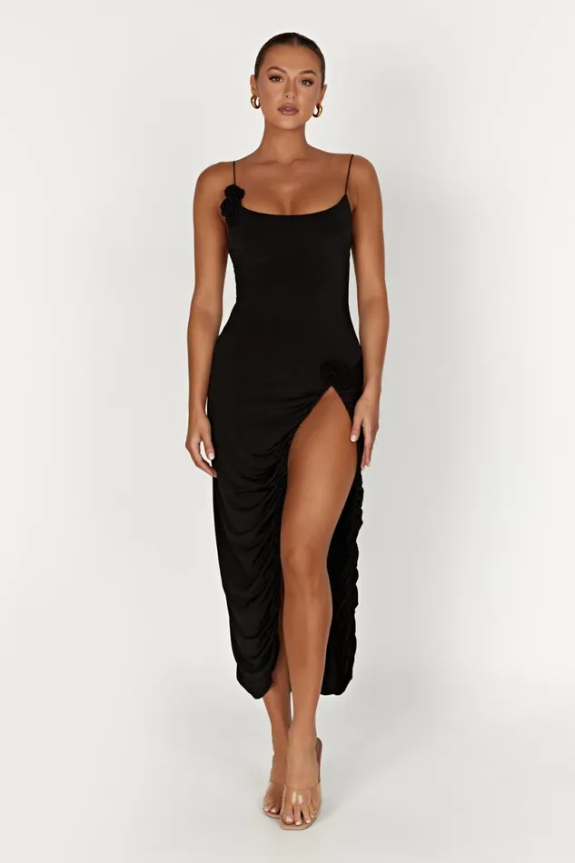 Meshki Midi Dresses Women Nevaeh Rose Midi Dress 8211 Black Black