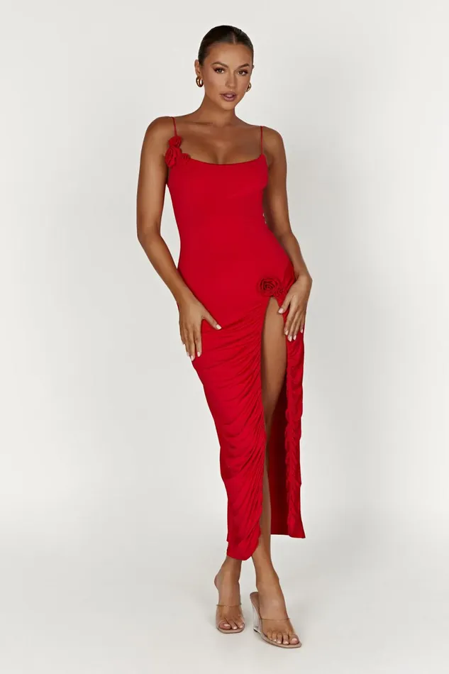 Meshki Midi Dresses Women Nevaeh Rose Midi Dress 8211 Red Red