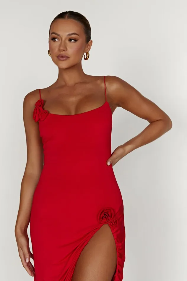 Meshki Midi Dresses Women Nevaeh Rose Midi Dress 8211 Red Red