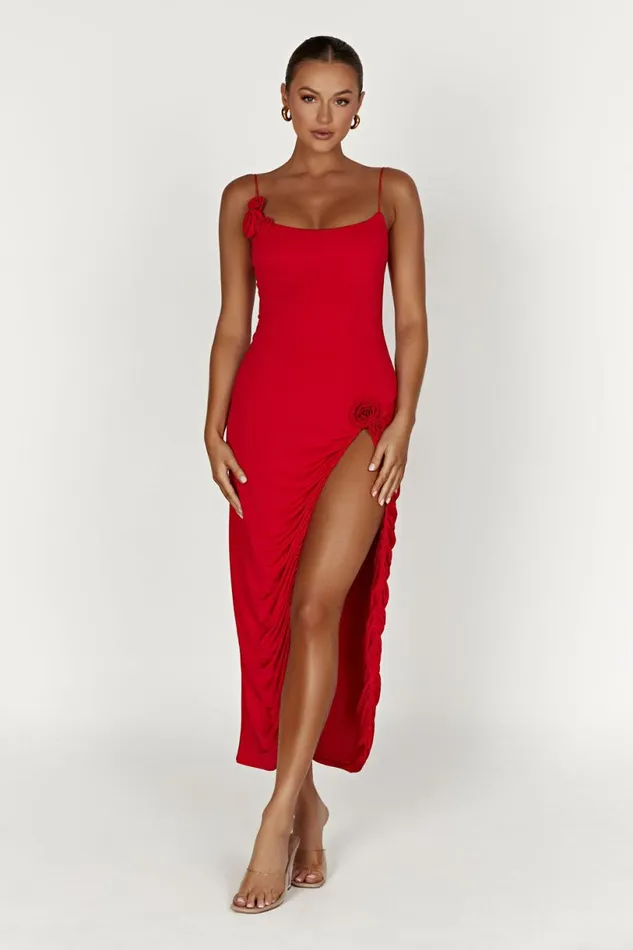 Meshki Midi Dresses Women Nevaeh Rose Midi Dress 8211 Red Red
