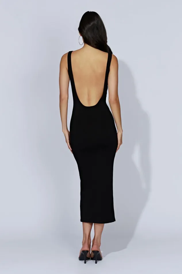 Meshki Midi Dresses Women Nola Cut Out Knit Midi Dress 8211 Black Black Meshki Midi Dresses Women Nola Cut Out Knit Midi Dress 8211 Black Black