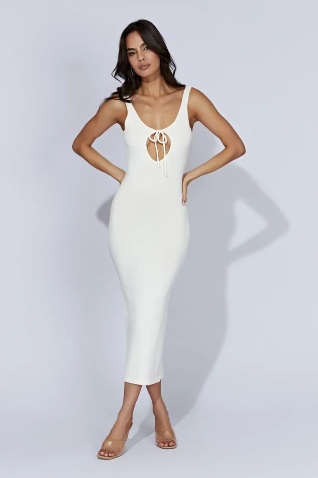 Meshki Midi Dresses Women Nola Cut Out Knit Midi Dress 8211 Off White Offwhite Meshki Midi Dresses Women Nola Cut Out Knit Midi Dress 8211 Off White Offwhite