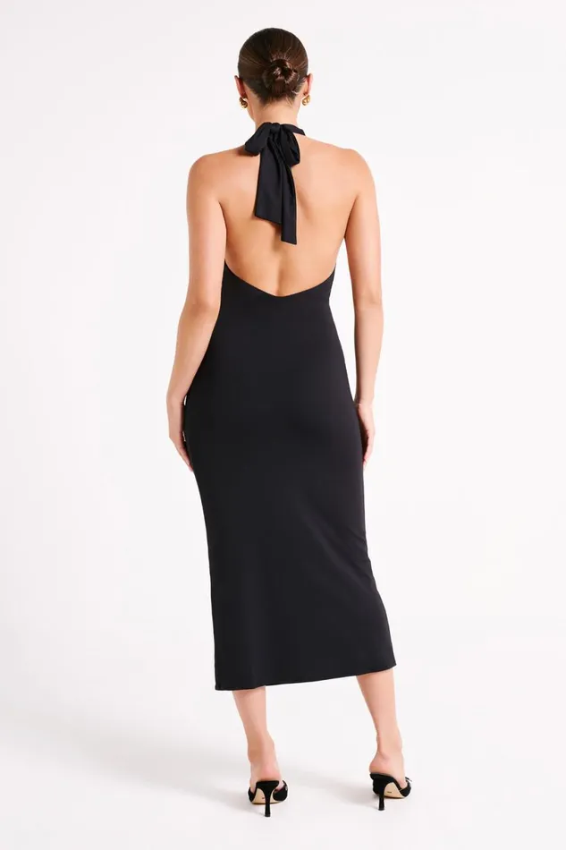 Meshki Midi Dresses Women Osana Recycled Nylon Halter Midi Dress 8211 Black Black