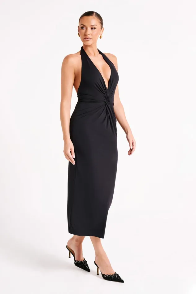 Meshki Midi Dresses Women Osana Recycled Nylon Halter Midi Dress 8211 Black Black