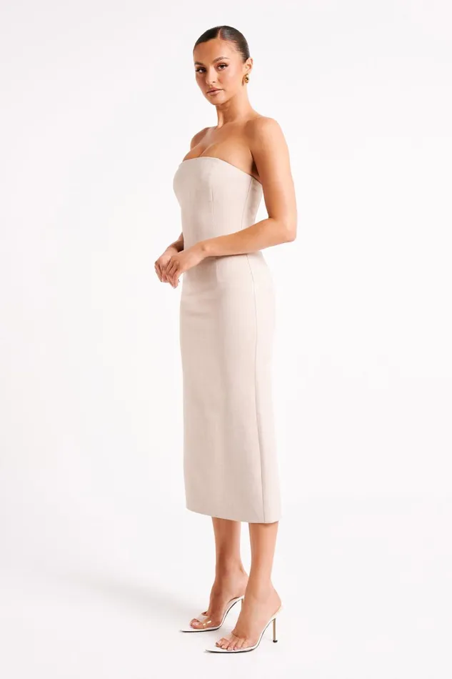 Meshki Midi Dresses Women Sable Textured Midi Dress 8211 Natural Natural