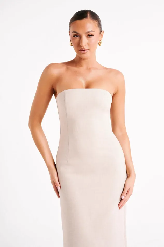 Meshki Midi Dresses Women Sable Textured Midi Dress 8211 Natural Natural