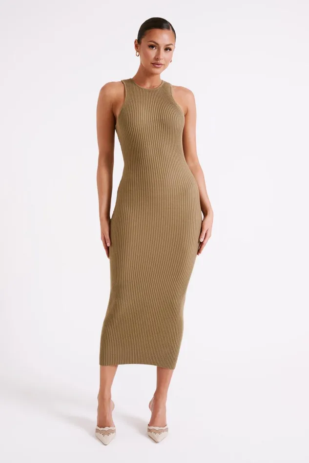 Meshki Midi Dresses Women Sienna Knit Midi Dress 8211 Olive Olive