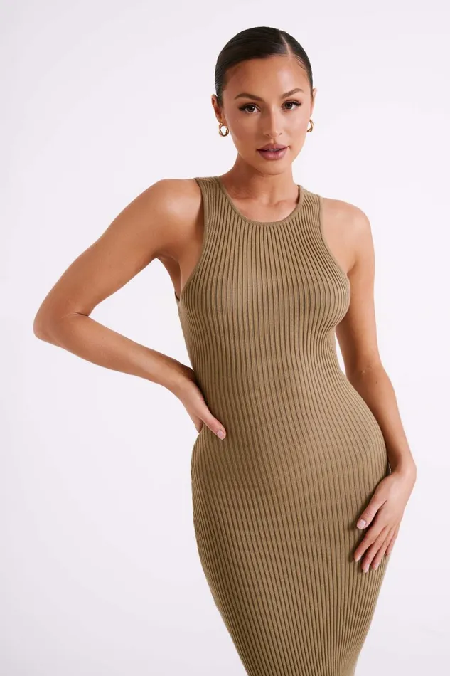 Meshki Midi Dresses Women Sienna Knit Midi Dress 8211 Olive Olive