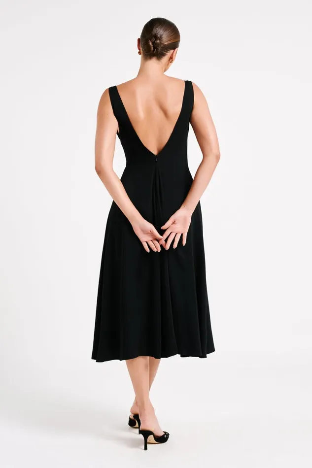 Meshki Midi Dresses Women Soledad Gathered Midi Dress 8211 Black Black