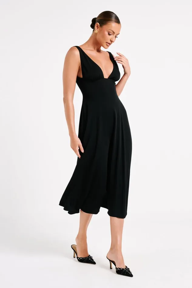 Meshki Midi Dresses Women Soledad Gathered Midi Dress 8211 Black Black