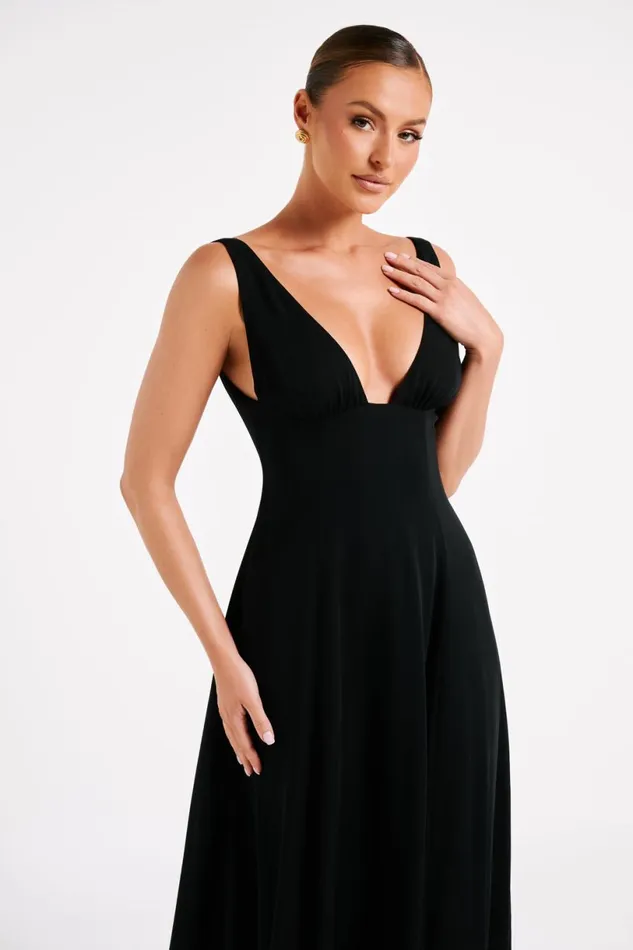 Meshki Midi Dresses Women Soledad Gathered Midi Dress 8211 Black Black