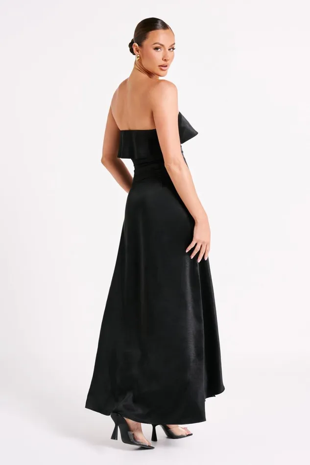 Meshki Midi Dresses Women Sulianna Strapless Ruffle Midi Dress 8211 Black Black