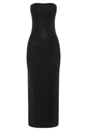Meshki Midi Dresses Women Waverly Strapless Diamante Midi Dress 8211 Black Black