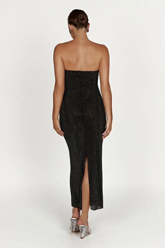 Meshki Midi Dresses Women Waverly Strapless Diamante Midi Dress 8211 Black Black
