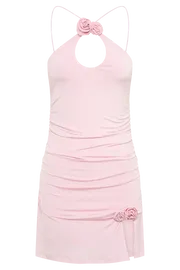 Meshki Mini Dresses Women Adeline Rose Halter Mini Dress 8211 Baby Pink Babypink