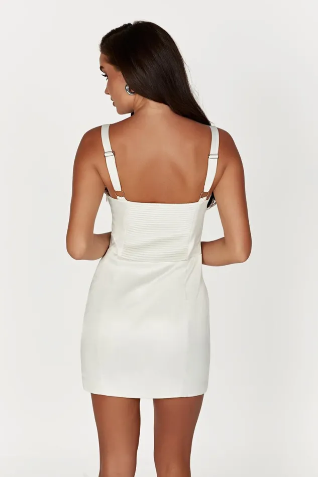 Meshki Mini Dresses Women Azaria Hook And Eye Mini Dress 8211 Ivory Ivory Meshki Mini Dresses Women Azaria Hook And Eye Mini Dress 8211 Ivory Ivory