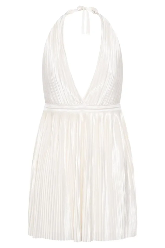 Meshki Mini Dresses Women Darya Pleated Mini Halter Dress 8211 Wheat Wheat Meshki Mini Dresses Women Darya Pleated Mini Halter Dress 8211 Wheat Wheat