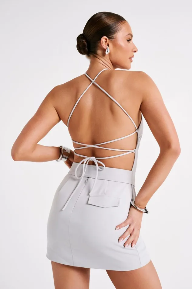 Meshki Mini Dresses Women Diana Suiting Mini Dress 8211 Ice Grey Icegrey
