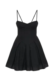 Meshki Mini Dresses Women Dorinda Pleated Linen Mini Dress 8211 Black Black Meshki Mini Dresses Women Dorinda Pleated Linen Mini Dress 8211 Black Black