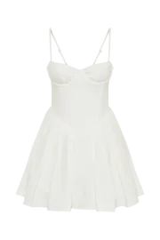 Meshki Mini Dresses Women Dorinda Pleated Linen Mini Dress 8211 White White Meshki Mini Dresses Women Dorinda Pleated Linen Mini Dress 8211 White White