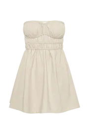 Meshki Mini Dresses Women Eloise Strapless Linen Mini Dress 8211 Natural Natural