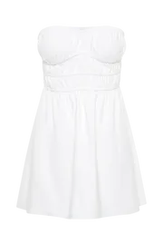 Meshki Mini Dresses Women Eloise Strapless Linen Mini Dress 8211 White White