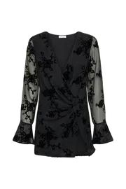 Meshki Mini Dresses Women Emory Burnout Velvet Dress 8211 Black Black