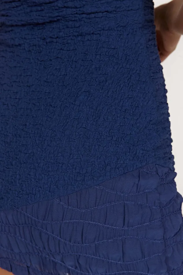Meshki Mini Dresses Women Gemina Textured Strapless Mini Dress 8211 Midnight Navy Midnightnavy