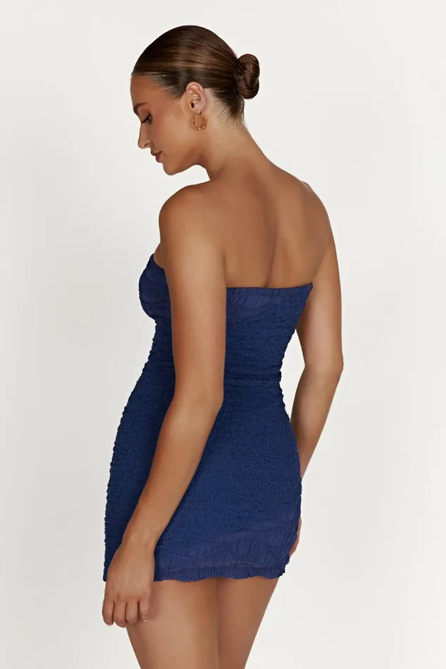 Meshki Mini Dresses Women Gemina Textured Strapless Mini Dress 8211 Midnight Navy Midnightnavy