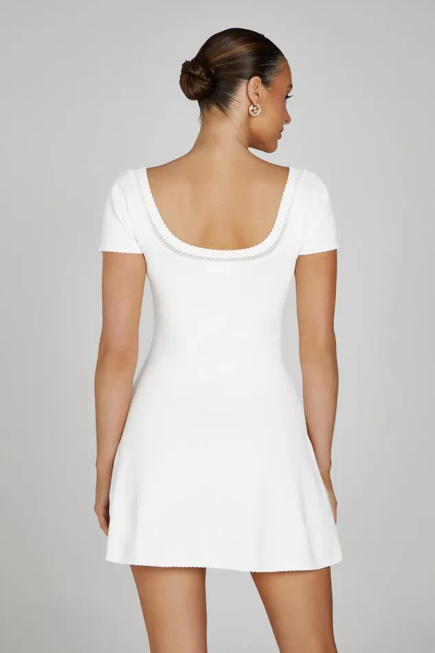 Meshki Mini Dresses Women Georgia Pointelle Knit Mini Dress 8211 White White