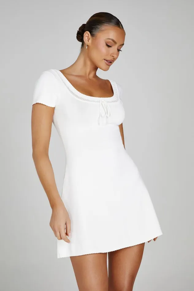 Meshki Mini Dresses Women Georgia Pointelle Knit Mini Dress 8211 White White