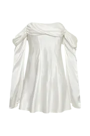 Meshki Mini Dresses Women Giselle Off Shoulder Satin Mini Dress 8211 White White
