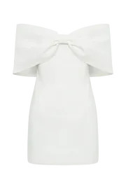 Meshki Mini Dresses Women Gwyneth Off Shoulder Bow Mini Dress 8211 White White