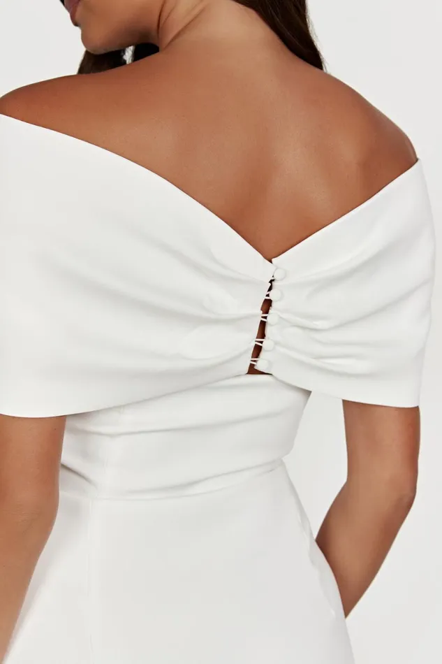 Meshki Mini Dresses Women Gwyneth Off Shoulder Bow Mini Dress 8211 White White