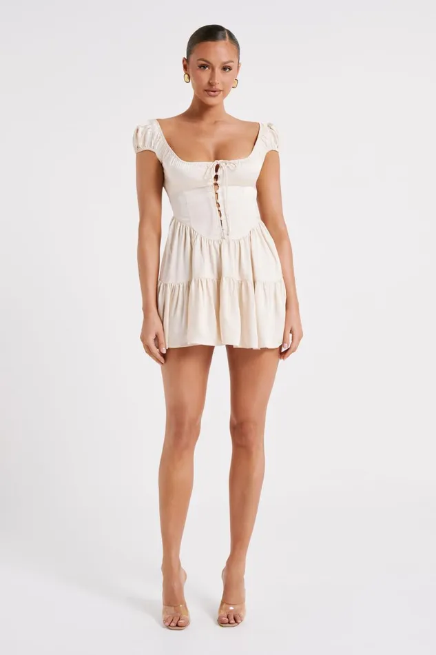 Meshki Mini Dresses Women Havanna Satin Mini Dress 8211 Sand Sand