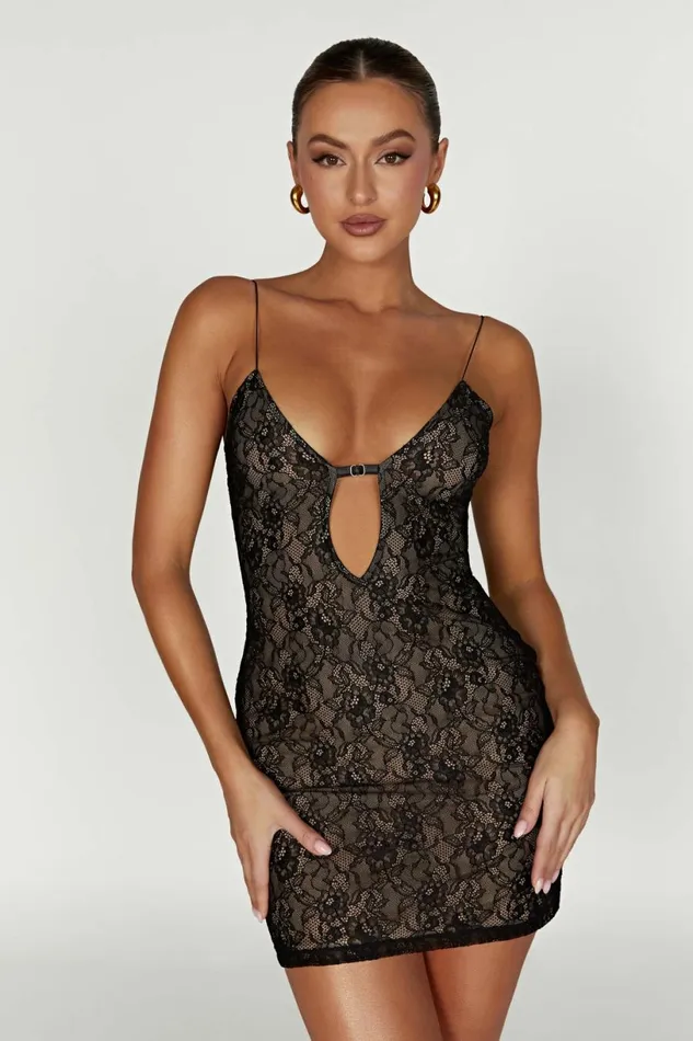 Meshki Mini Dresses Women Juliet Lace Mini Dress 8211 Black Black