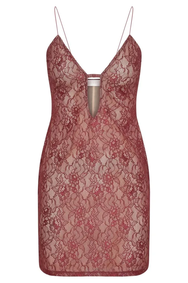 Meshki Mini Dresses Women Juliet Lace Mini Dress 8211 Wine Wine
