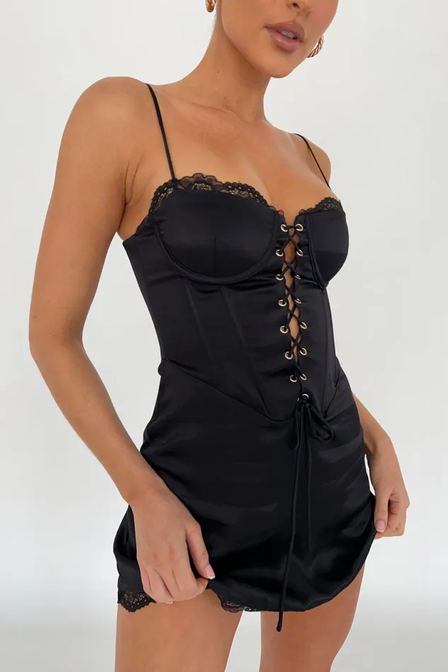 Meshki Mini Dresses Women Kalila Corset Mini Dress 8211 Black Black