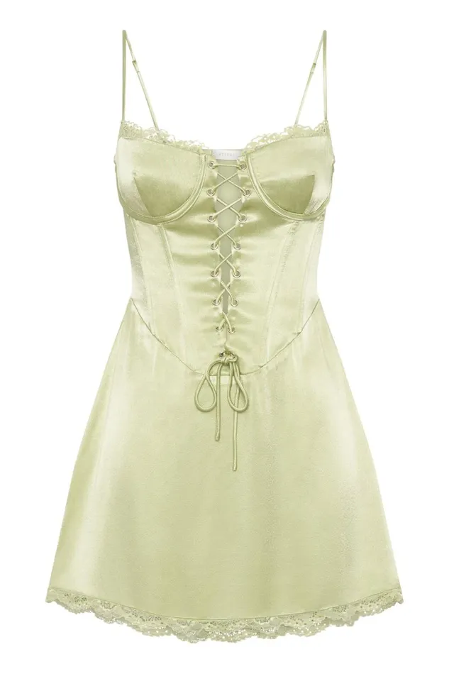 Meshki Mini Dresses Women Kalila Corset Mini Dress 8211 Pistachio Green Pistachiogreen