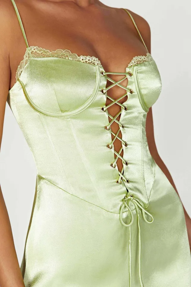 Meshki Mini Dresses Women Kalila Corset Mini Dress 8211 Pistachio Green Pistachiogreen