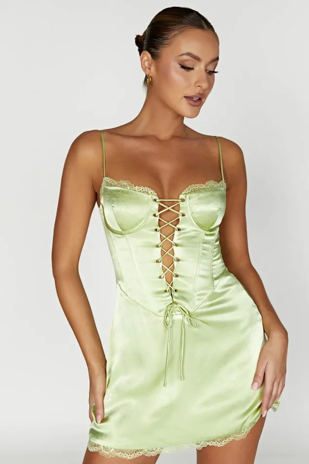 Meshki Mini Dresses Women Kalila Corset Mini Dress 8211 Pistachio Green Pistachiogreen