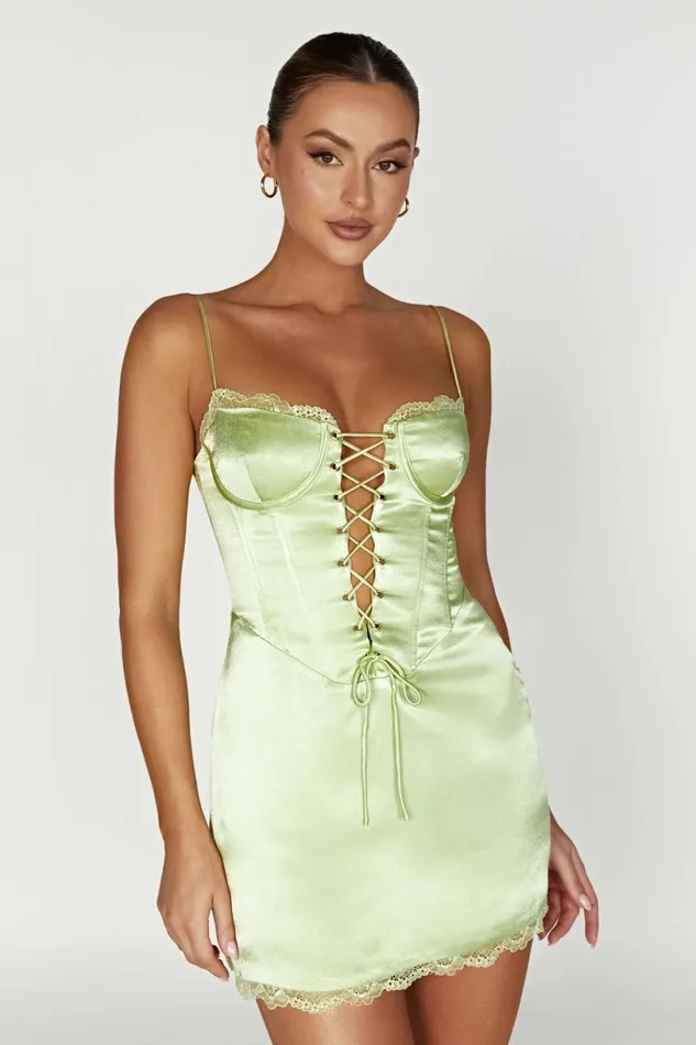 Meshki Mini Dresses Women Kalila Corset Mini Dress 8211 Pistachio Green Pistachiogreen