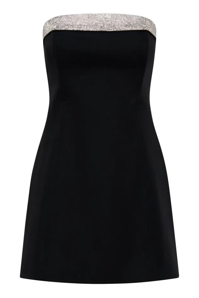 Meshki Mini Dresses Women Kiya Mini Dress With Diamante Contrast 8211 Black Black