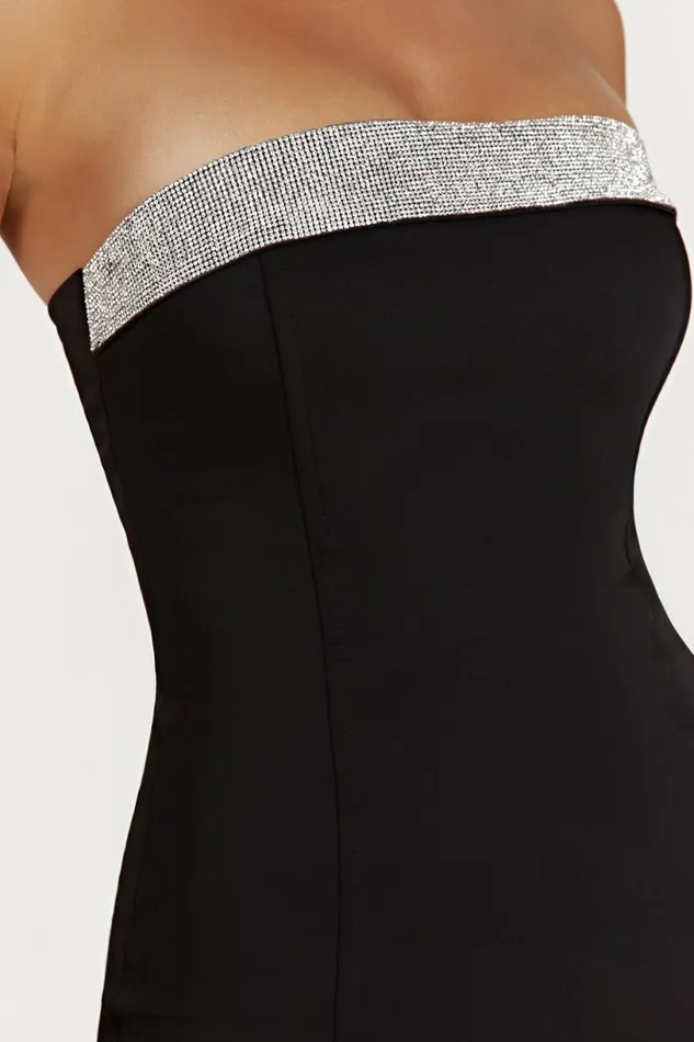 Meshki Mini Dresses Women Kiya Mini Dress With Diamante Contrast 8211 Black Black